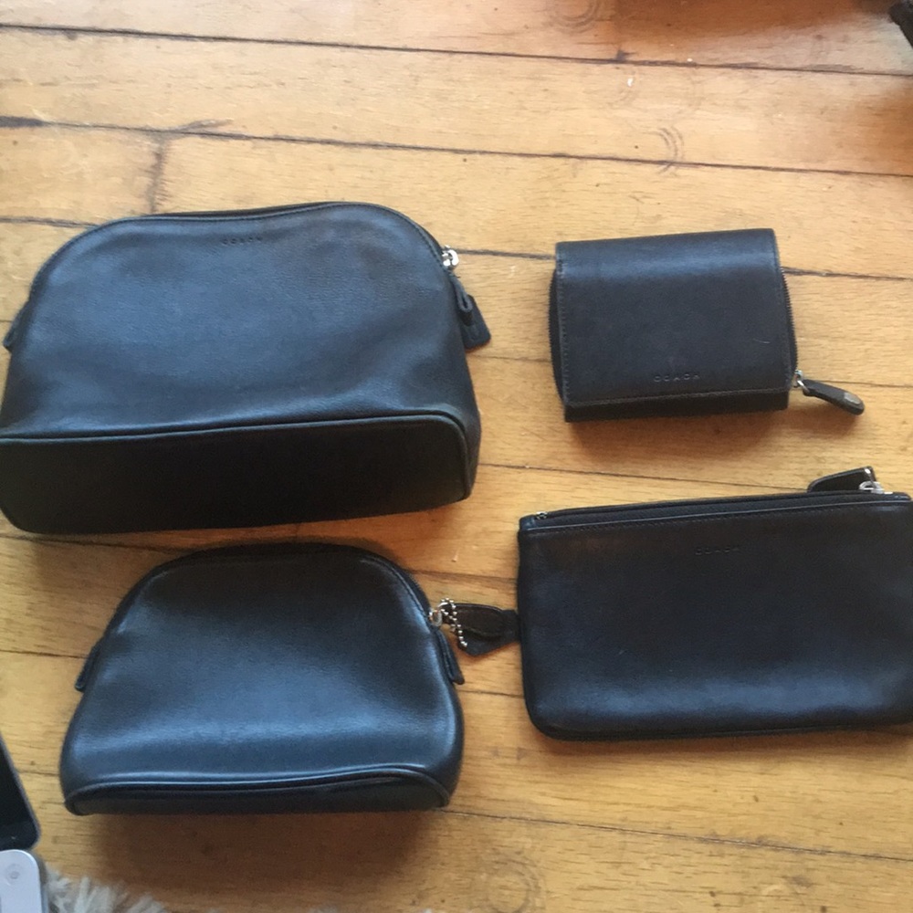 Four Piece Leather Coach Set